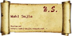 Wahl Sejla névjegykártya